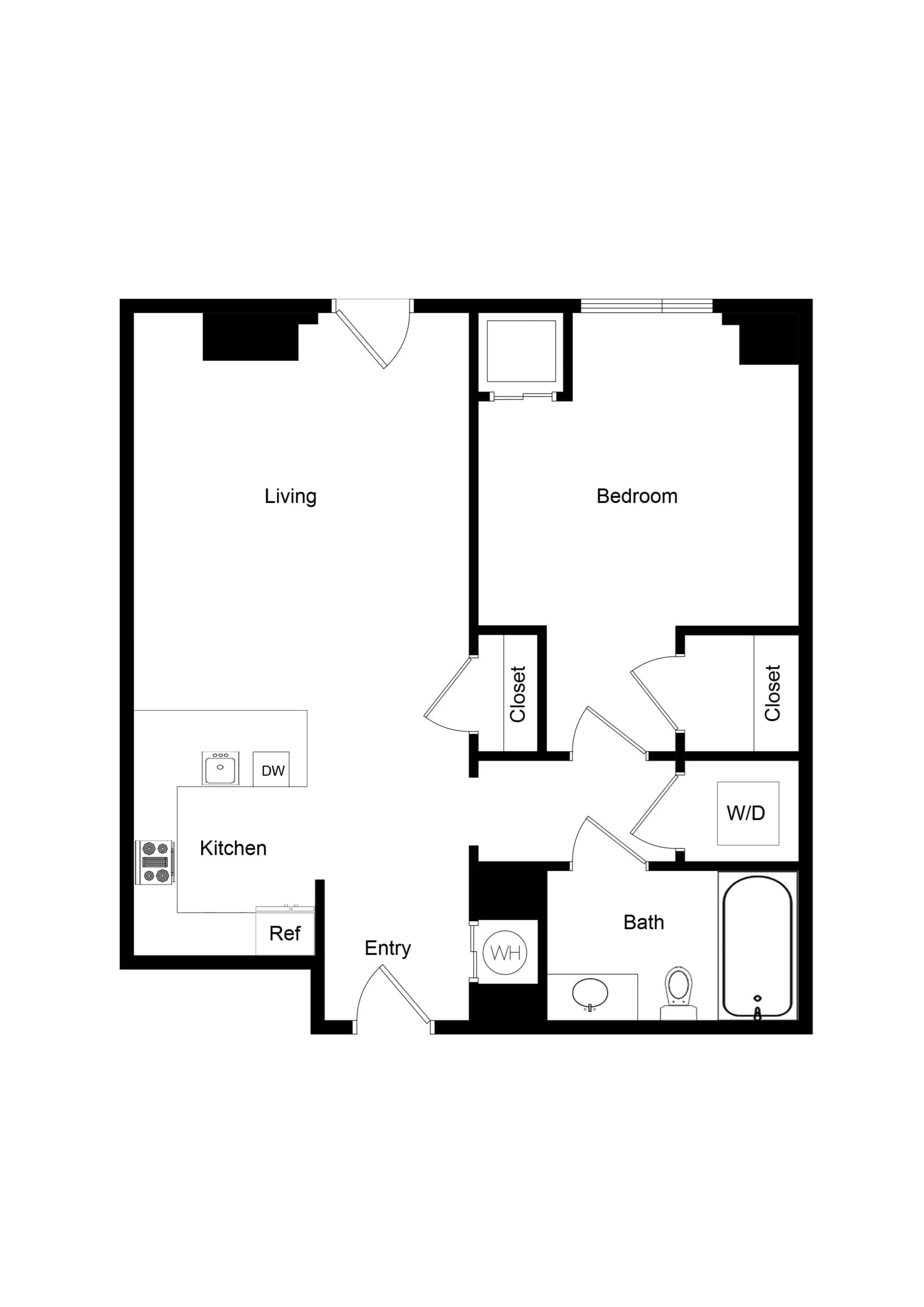 1x1 A02-1 Floor Plan 1x1 A02-1 Floor Plan